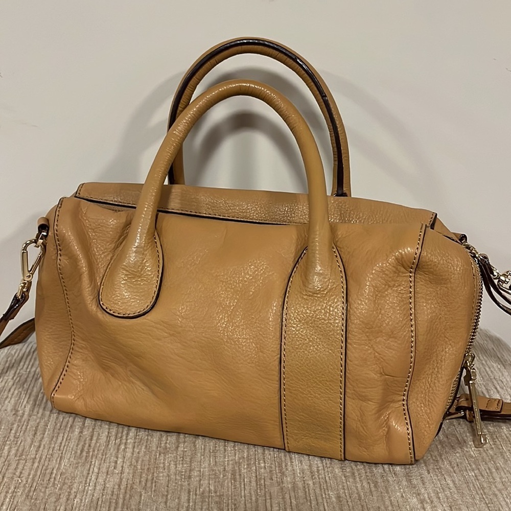 Isaac Mizerahi handbag caramel color long strap and short handles - Picture 6 of 13